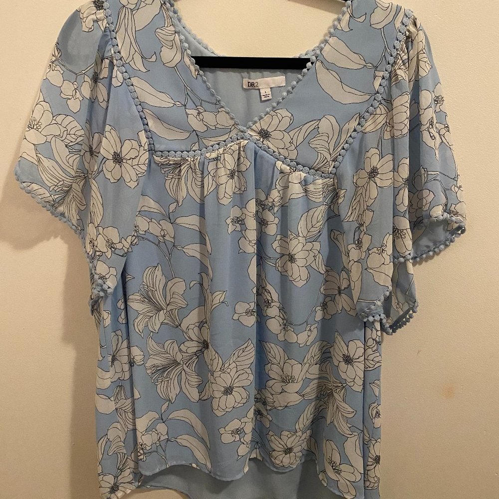 Blue flowered blouse